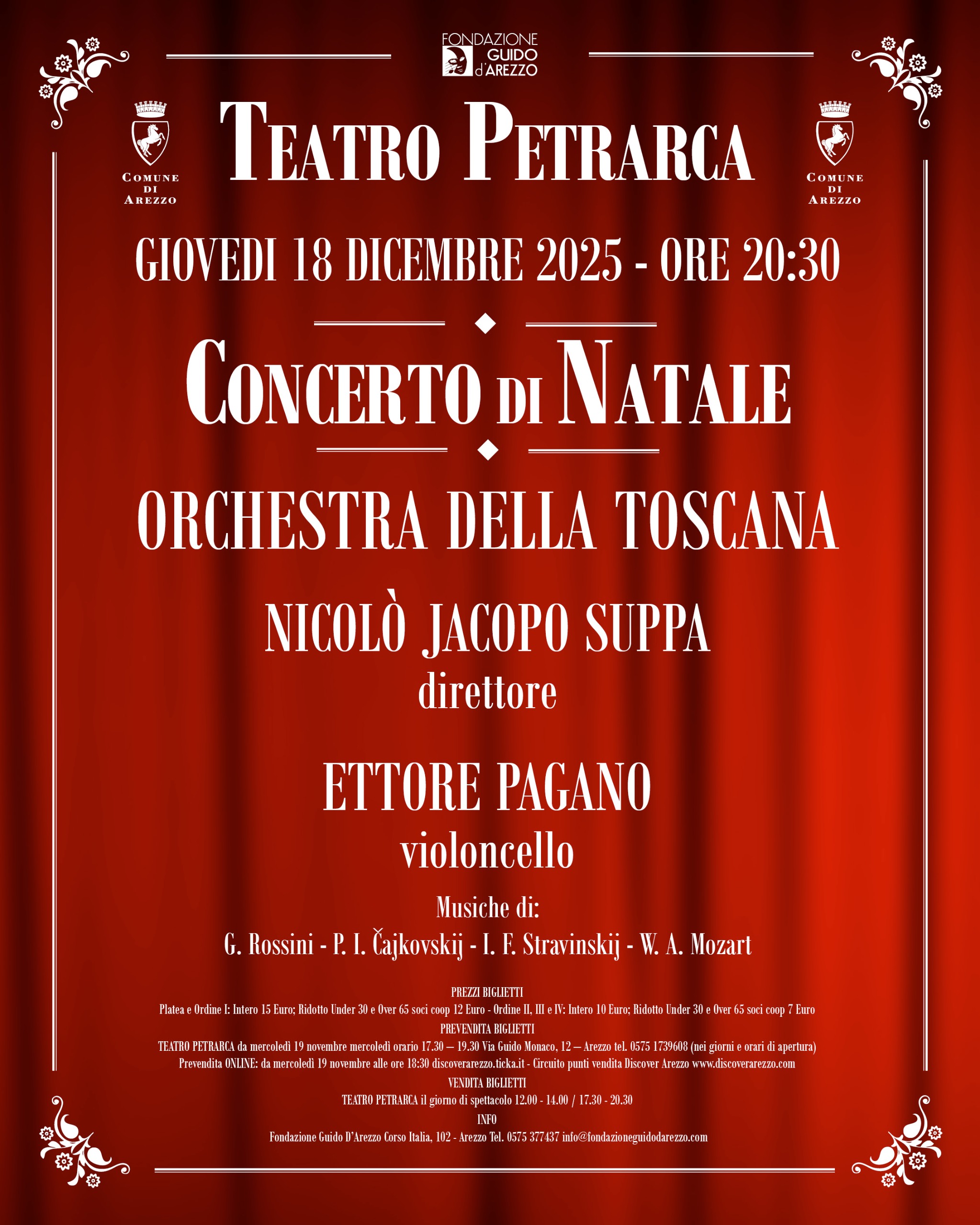 Locandina Concerto di Natale Teatro Petrarca