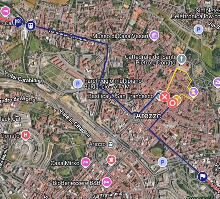 Percorso Arezzo fiamma olimpica