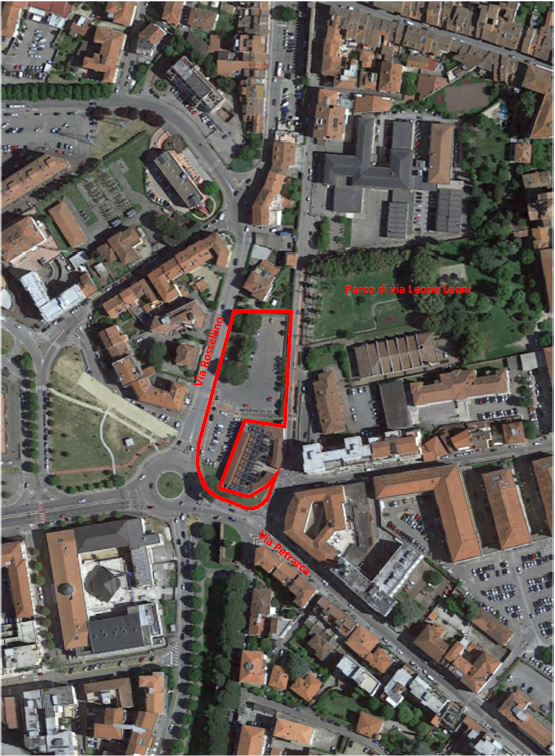 area dell'intervento evidenziata