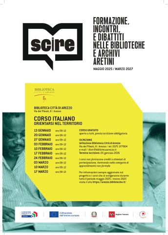 Locandina del corso di italiano presso la Biblioteca