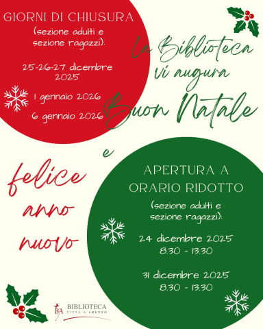 Chiusure natalizie Biblioteca 2025