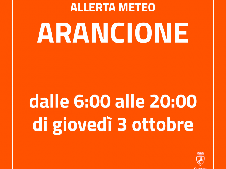 allerta meteo arancione 3 ottobre 2024