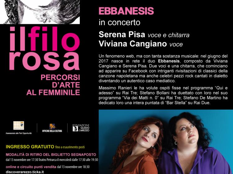 Ebbanesis in concerto - 13 dicembre 2024 - Teatro Pietro Aretino - ore 21:00