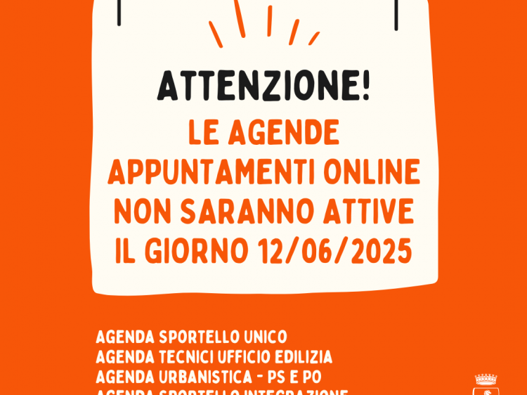 agende appuntamenti non attive il 12 giugno 2025