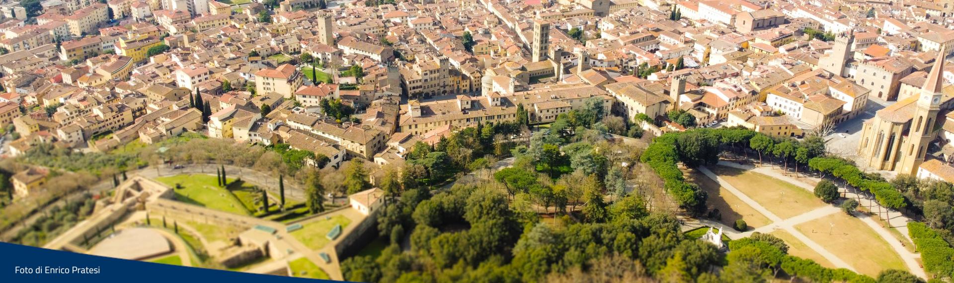 Vista aerea centro storico di Arezzo