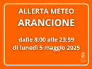 Allerta meteo arancione 5 maggio 2025