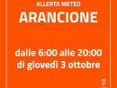 allerta meteo arancione 3 ottobre 2024